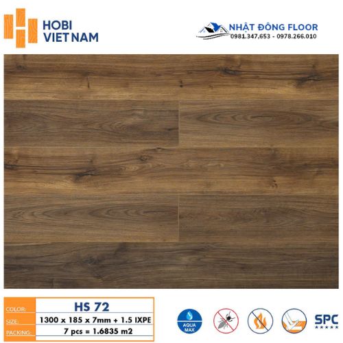 Sàn Nhựa Hèm Khóa Hobiwood Hs72 Giá 385.000đ/m2