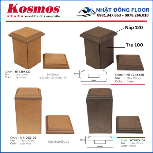 Các Loại Nắp Trụ Gỗ Nhựa Ngoài Trời Của Kosmos Hiện Nay