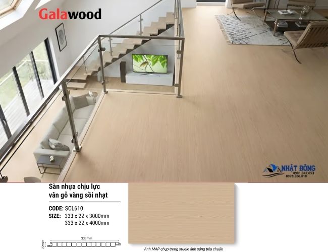 Công Trình Sàn Chịu Lực Galawood SCL-610 Kem Vàng Nhạt