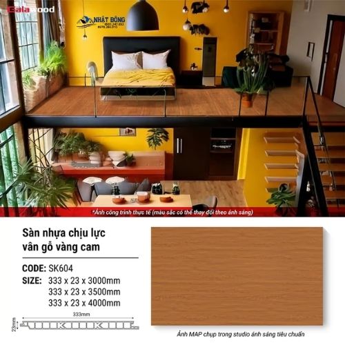 Công Trình Sàn Chịu Lực Galawood SK-603 Màu Vàng Nâu