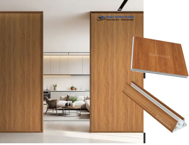 Công Trình Vách Ngăn Phòng Nhựa Giả Gỗ 2 Mặt Đẹp