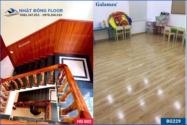 Sàn Gỗ Công Nghiệp Galamax BG229 Có Hệ Thống Khóa hèm Nên Dễ Dàng Lắp Đặt