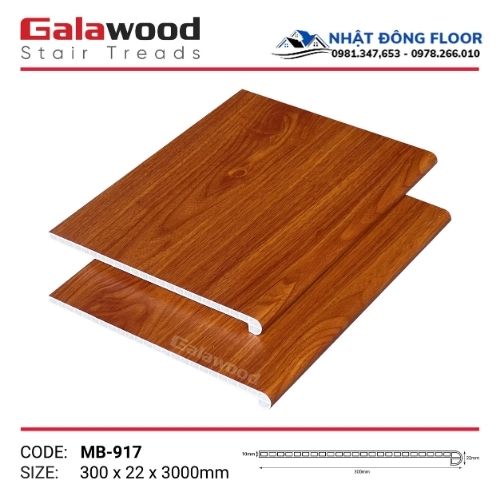 Mặt Bậc Cầu Thang Nhựa Giả Gỗ Galawood MB-917