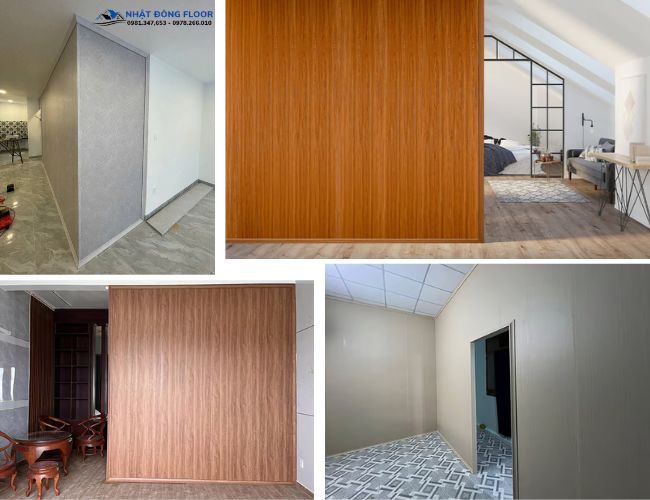 Công Trình Vách Ngăn Phòng Nhựa Giả Gỗ 2 Mặt Đẹp