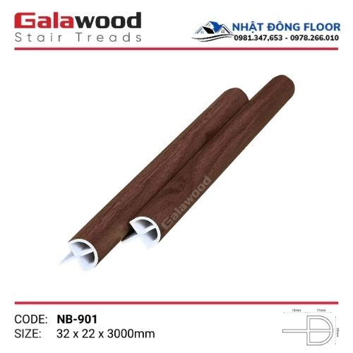 Nẹp Bậc Cầu Thang Nhựa Giả Gỗ Galawood CB-901