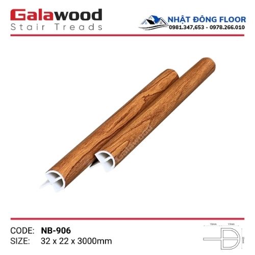 Nẹp Bậc Cầu Thang Nhựa Giả Gỗ Galawood CB-906