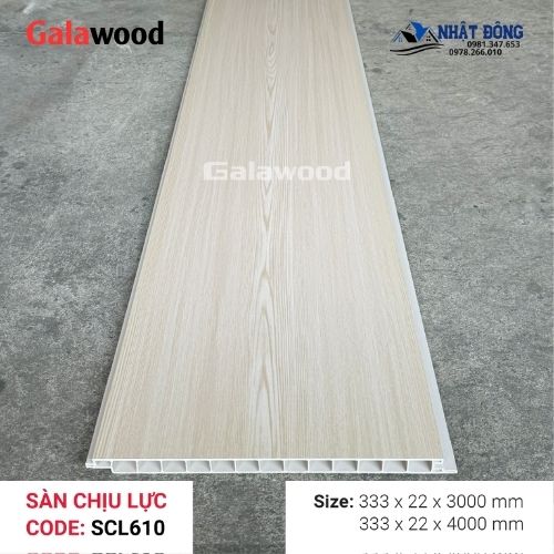 Sàn Chịu Lực Galawood SCL-610 Kem Nhạt Lam Gác Lửng Đẹp