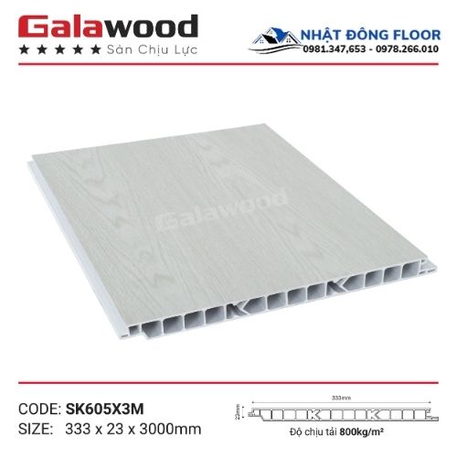 Sàn Chịu Lực Galawood Tải Trọng 800Kg/M2 SK-605  Trắng Ngà