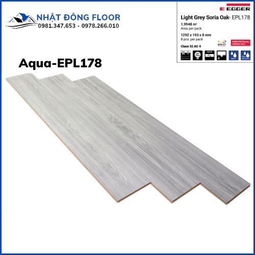 Sàn Gỗ Công Nghiệp Egger 8mm EPL178 Với Gam Màu Xám Trắng Sang Trọng