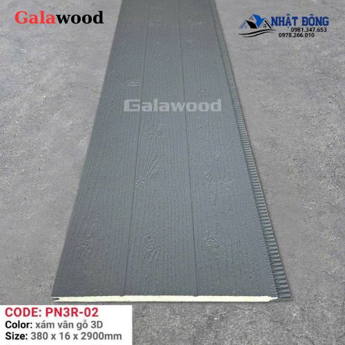 Tấm Ốp Panel Cách Nhiệt Galawood 3 Rảnh Xám PN3R-02