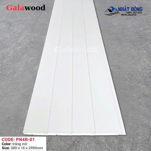 Tấm Ốp Panel Cách Nhiệt Galawood 4 Rảnh Trắng PN4R-01