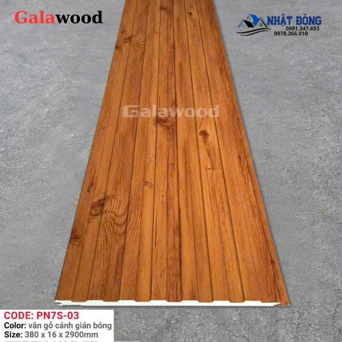 Tấm Ốp Panel Cách Nhiệt Galawood 7 Sóng Nâu Cánh Gián PN7S-03