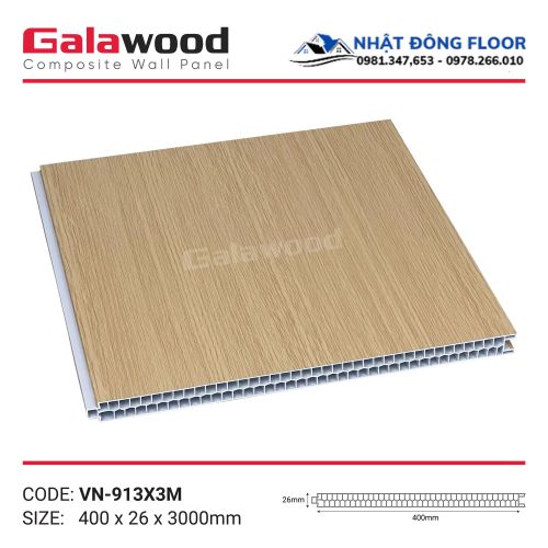 Vách Ngăn Phòng Nhựa Giả Gỗ Galawood Có Cấu Tạo Cứng Cáp