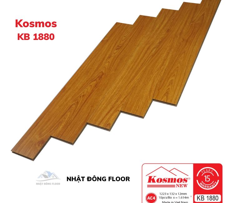 Sàn Gỗ Kosmos KB1880 Dày 12mm Khả Năng Cách Âm Chống Ẩm Tốt