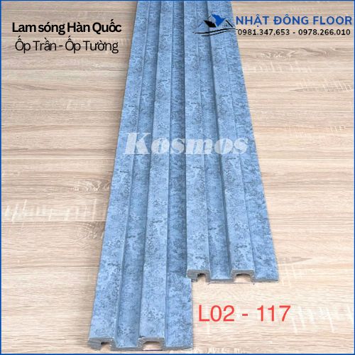 Lam 2 Sóng Hàn Quốc L02-117 Với Tông Màu Xám Vân Bê Tông Độc Đáo