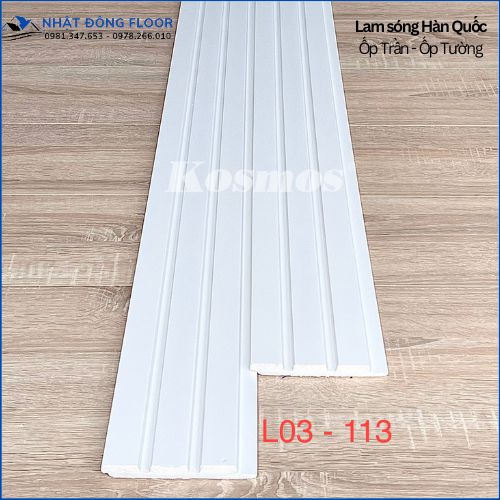 Lam 3 Sóng Hàn Quốc L03-113 Với Tông Màu Trắng Trơn