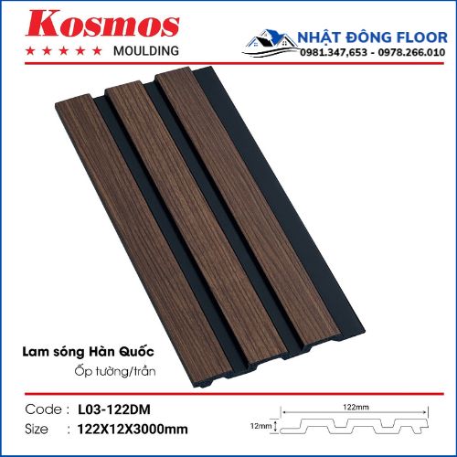 Lam 3 Sóng Hàn Quốc L03-122DM Với Tông Màu Nâu Tây Ấn Tượng