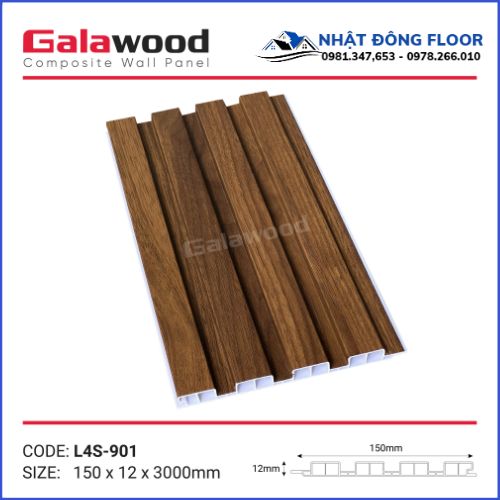 Lam 4 Sóng Galawood Màu Nâu Walnut L4S-901