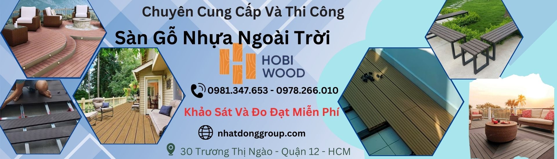 Sàn gỗ nhựa ngoài trời Hobi Wood đẹp, chính hãng Tại Hồ Chí Minh,Long An , Bình Dương, Đồng Nai, Cần Thơ, Bạc Liêu