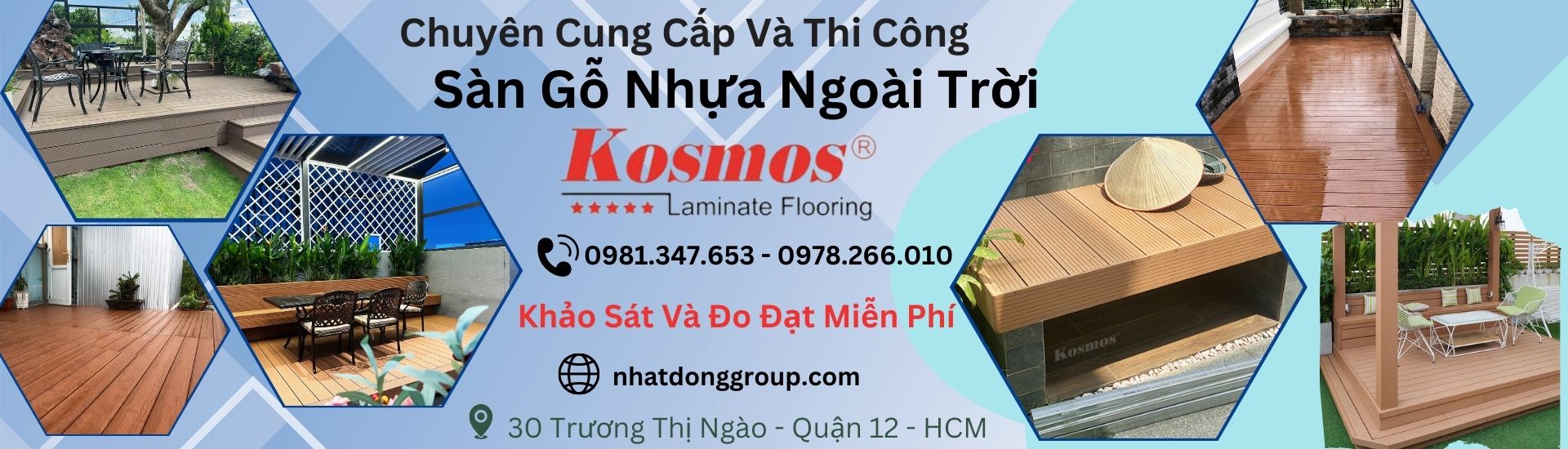Sàn gỗ nhựa ngoài trời Kosmos đẹp, chính hãng Tại Hồ Chí Minh,Long An , Bình Dương, Đồng Nai, Cần Thơ, Bạc Liêu