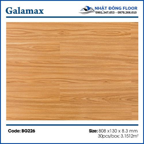 Sàn Gỗ Công Nghiệp Galamax Mặt Bóng 8.3mm BG226