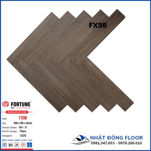 Sàn Gỗ Công Nghiệp Fortune Xương Cá FX98 12mm