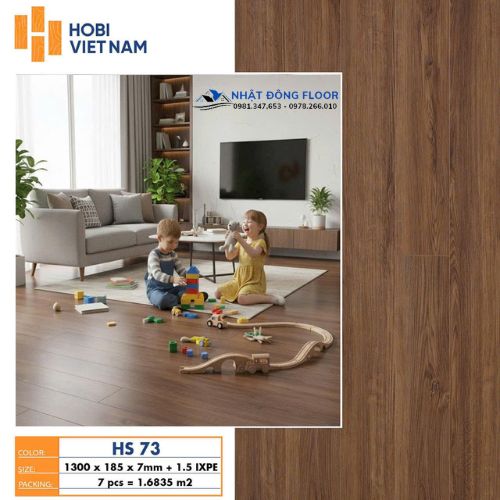 Sàn Nhựa Hobiwood Cốt 7mm  1.5mm Đế IPXE HS73