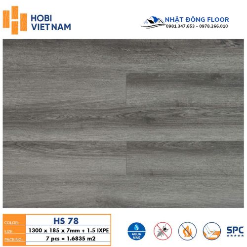 Sàn Nhựa hèm Khóa Hobiwood HS78 giá 385.000đ/m2