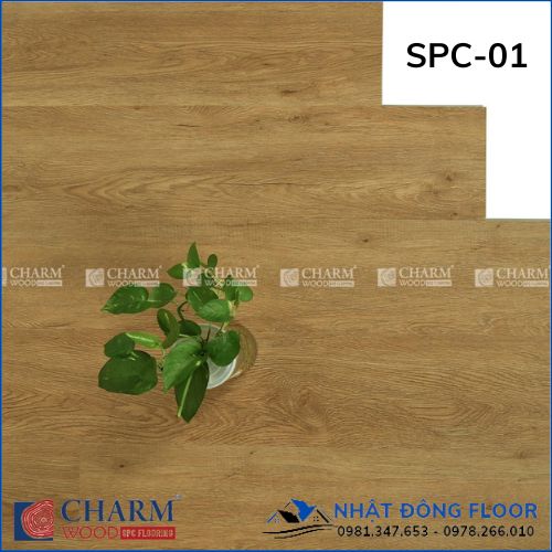 Sàn Nhựa Giả Gỗ Hèm Khóa Charm Wood SPC01 6mm