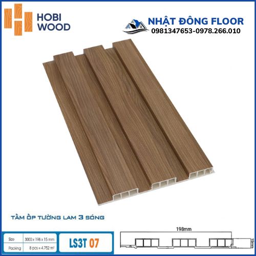 Tấm Ốp Lam 3 Sóng Thấp Hobiwood LS3T07