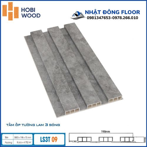 Tấm Ốp Lam 3 Sóng Thấp Hobiwood LS3T09