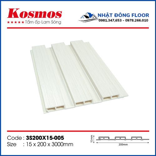 Tấm Ốp Tường Lam 3 Sóng Thấp Kosmos 3S200X15-005