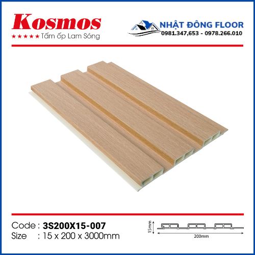 Tấm Ốp Tường Lam 3 Sóng Thấp Kosmos 3S200X15-007