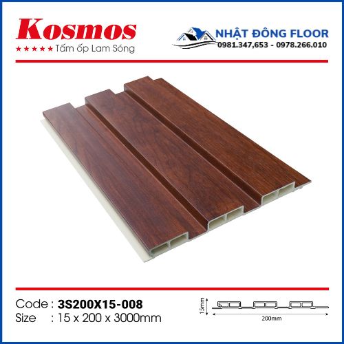 Tấm Ốp Tường Lam 3 Sóng Thấp Kosmos 3S200X15-008