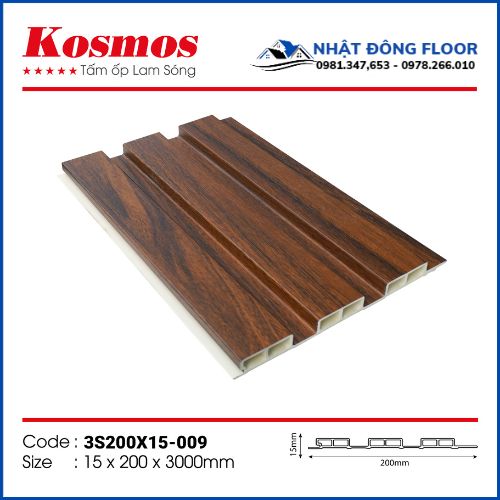 Tấm Ốp Tường Lam 3 Sóng Thấp Kosmos 3S200X15-009