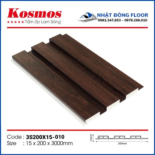 Tấm Ốp Tường Lam 3 Sóng Thấp Kosmos 3S200X15-010