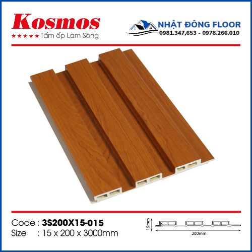 Tấm Ốp Tường Lam 3 Sóng Thấp Kosmos 3S200X15-015