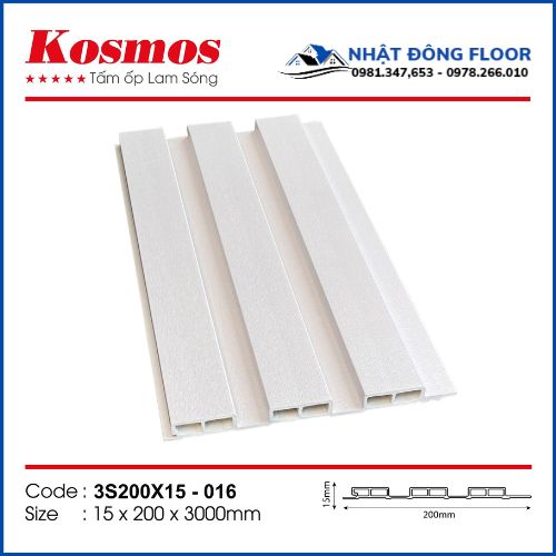 Tấm Ốp Tường Lam 3 Sóng Thấp Kosmos 3S200X15-016