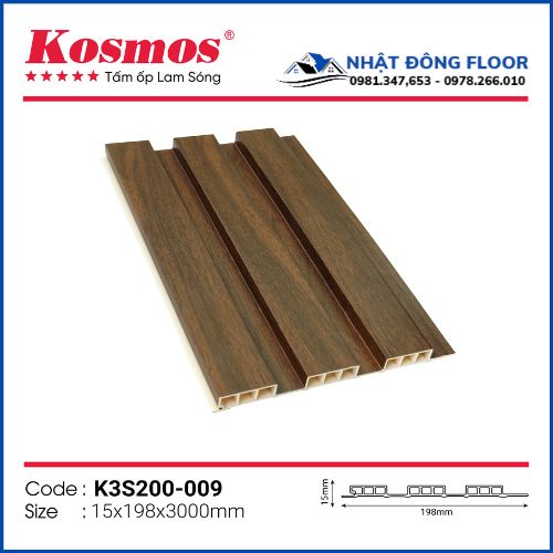 Tấm Ốp Tường Lam 3 Sóng Thấp Kosmos K3S200-009