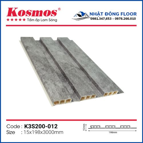 Tấm Ốp Tường Lam 3 Sóng Thấp Kosmos K3S200-012