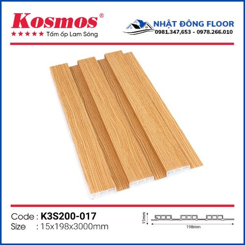 Tấm Ốp Tường Lam 3 Sóng Thấp Kosmos K3S200-017