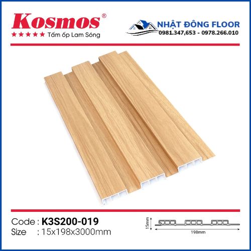 Tấm Ốp Tường Lam 3 Sóng Thấp Kosmos K3S200-019