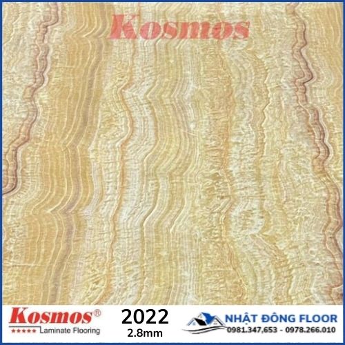 Tấm Ốp Tường PVC  Kosmos 2022 Có Gam Màu Vàng Và Họa Tiết Giả Vân Đá Sọc