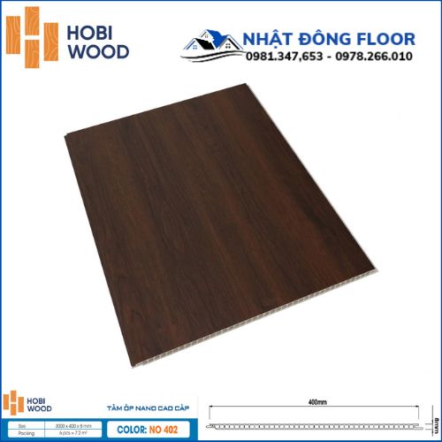 Tấm Nhựa Ốp Tường-Ốp Trần Nano Hobi Wood NO-402