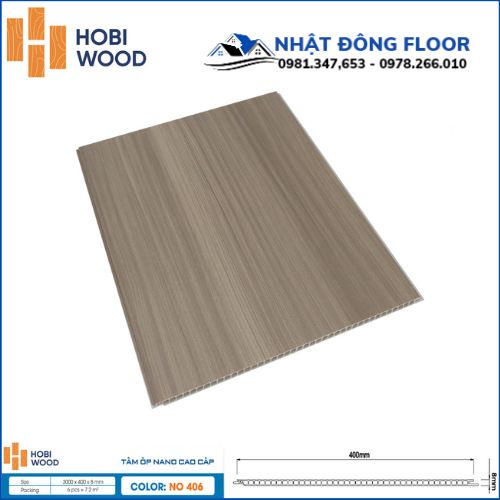Tấm Nhựa Ốp Tường-Ốp Trần Nano Hobi Wood NO-406