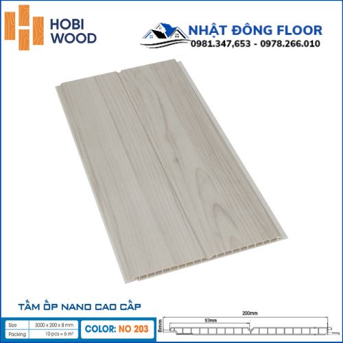 Tấm Nhựa Ốp Tường-Ốp Trần Nano Hobi Wood NO-203