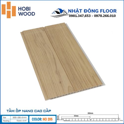 Tấm Nhựa Ốp Tường-Ốp Trần Nano Hobi Wood NO-205