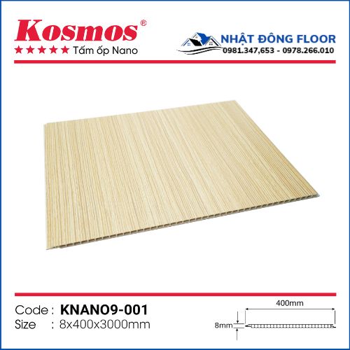 Tấm Nhựa Ốp Tường-Ốp Trần Nano Kosmos 8mm KNano9-001
