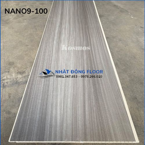 Tấm Nhựa Ốp Tường Nano Kosmos Nano9-100 Có Gam Màu Xám Họa Tiết Vân Gỗ