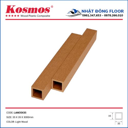Thanh Lam Gỗ Nhựa Ngoài Trời Kosmos 35X35 Màu Light Wood